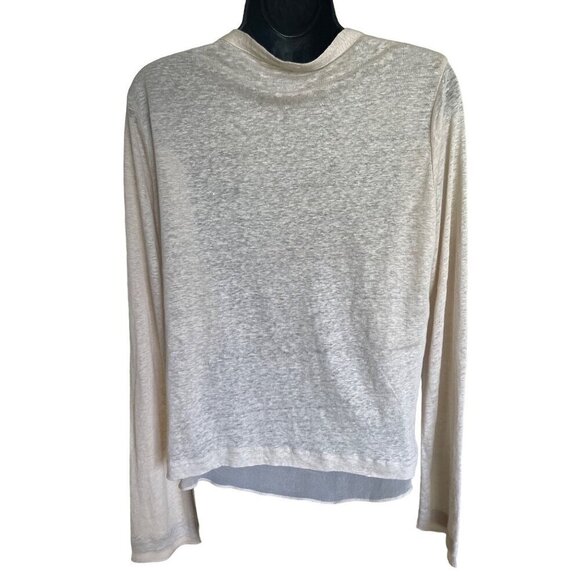 Majestic Paris silk v neck top/ long sleeved cardigan with sheer hem - Picture 6 of 8